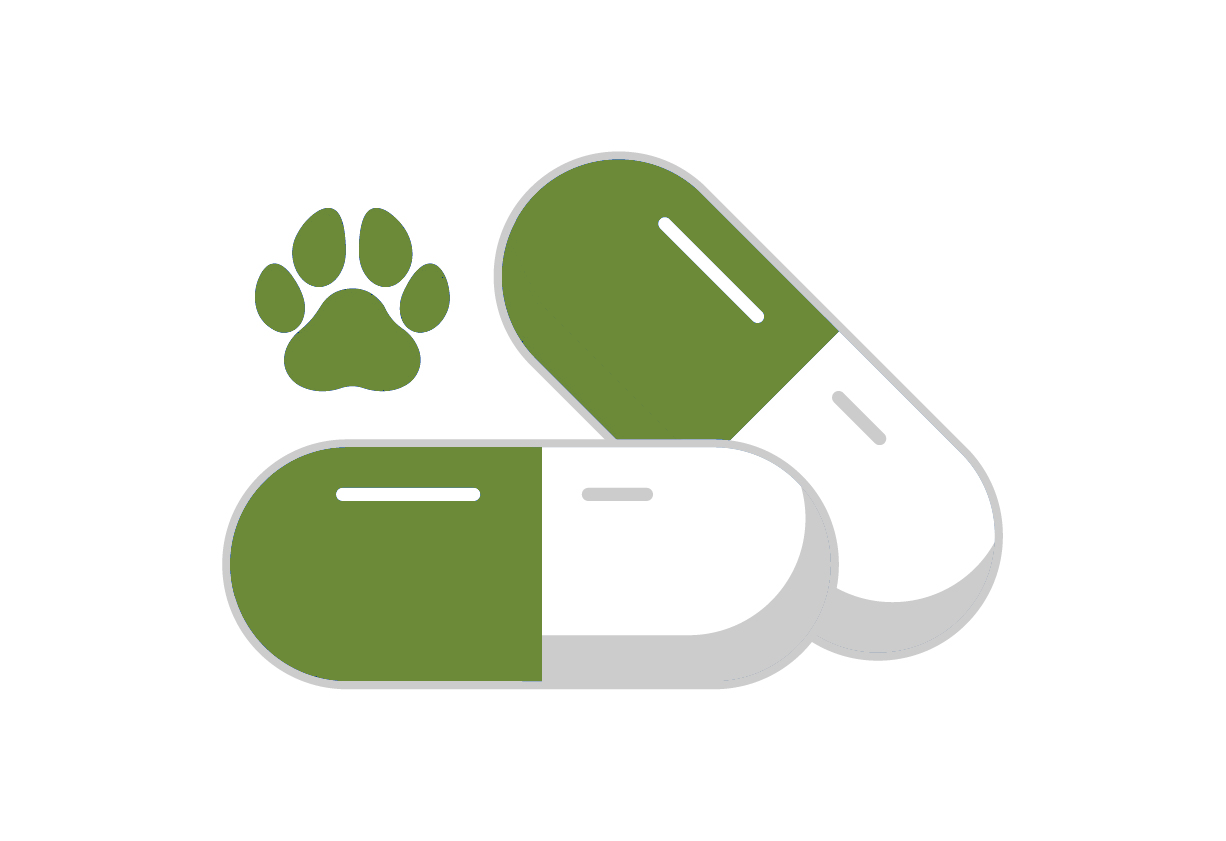 Illustratie lege capsules voor huisdieren – geschikt voor honden, katten en kleine dieren