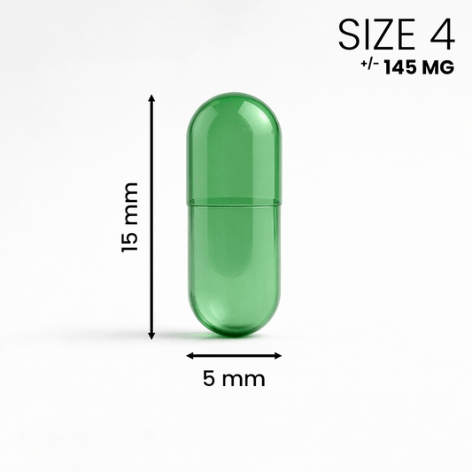 Lege capsule maat 4 transparant – zeer kleine capsule voor lage doseringen