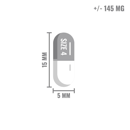 Lege capsules maat 4 transparant – gelatine ca. 145 mg, 15x5 mm